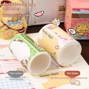 กระดาษโน้ตแบบฉีกได้ลายหมีครีมน่ารัก สำหรับนักเรียน/สำนักงาน/บันทึกข้อความ - Product Image 4