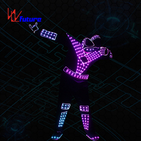 Costume de danse robot LED, ensemble d'armure lumineuse avec casque pour rave, concert, boîte de nuit, carnaval, fête, scène, cosplay, spectacle commercial