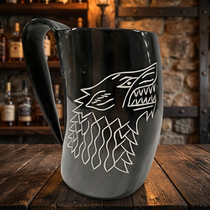 Verre à bière en corne de buffle écologique fait main, étanche, artisanat naturel, sans danger pour les aliments, imitation antique viking, pour mariage - Product Image 1