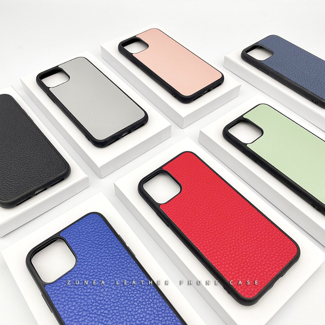 PU Lichee Pebbled Vegan Leather Mobile Phone Case Back Cover for Tde iPhone 12 11 13 14 Pro Max Leather case