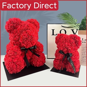 Orsacchiotto di Rose Artificiali in Schiuma, Fatto a Mano, 40cm, Colore Personalizzabile, per Regali - Product Image 5