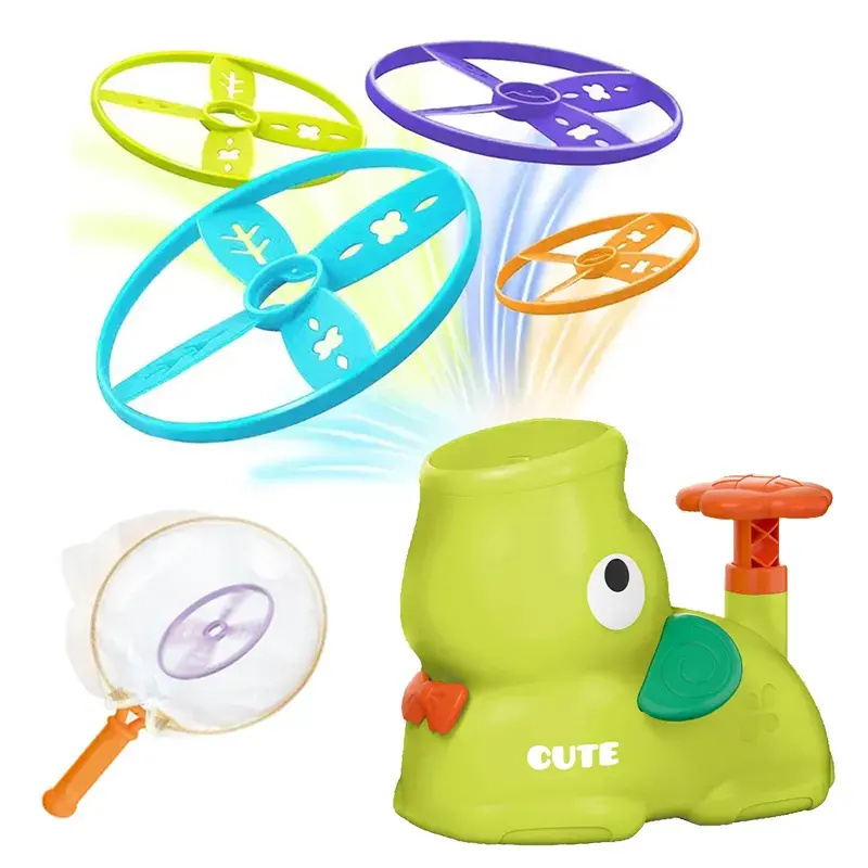 PT Trending Products Elephant Flying Disc Launcher With Catching 8 Flying Saucers 2 Net Pockets Flying Discs Launcher Toys