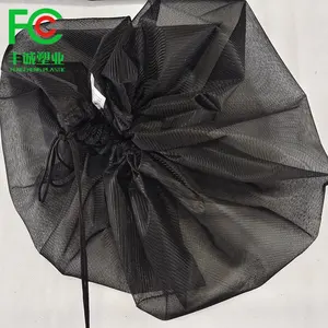 Pioggia barile schermo filtro a rete nero rotondo foglio di maglia fine con coulisse