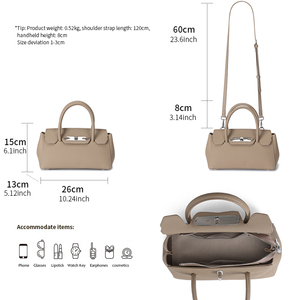 Sac à main de luxe léger en cuir véritable pour femme, sac à bandoulière simple en cuir de vachette pleine fleur BK KL - Product Image 4