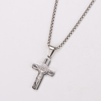Liontin Salib Berongga Yesus Kristen Santo Benediktus Bahan Stainless Steel Perhiasan Fashion Kalung untuk Pria Grosir Baru 2026