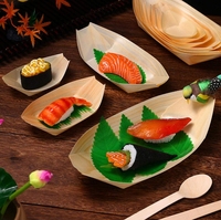 Bateau en bois de sushi géant biodégradable le plus vendu conteneur alimentaire jetable naturel pour servir des fêtes de sushi couverts en bois