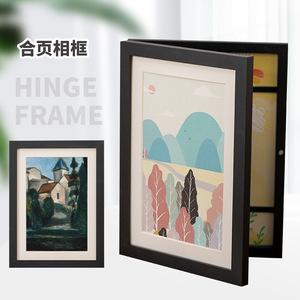 cross-border new arrival Kids Art Frames children's art <b>photo</b> frame wooden oil painting <b>storage</b> <b>box</b> flip-top <b>photo</b> frame - Product Image 1