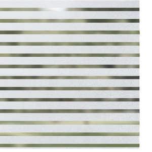 Película Decorativa para Ventanas UDK, Línea Horizontal Esmerilada, Material de PVC y PET Electrostático, Sin Pegamento, Removible - Product Image 1