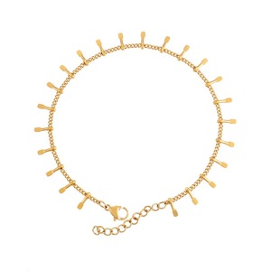 Pulseras Sencillas de Acero Inoxidable, Tobilleras de Metal con Dijes, Joyería Sencilla de Verano para Mujer, Regalo - Product Image 1