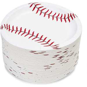 Platos de Béisbol Personalizados de Fábrica, Artículos para Fiestas de Cumpleaños con Temática Deportiva y Decoraciones para Fiestas de Béisbol de 7 Pulgadas - Product Image 2