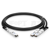 Câble DAC de dérivation 800G OSFP FIN vers 2x400G QSFP112 passif avec blindage tressé/feuilleté pour 5G