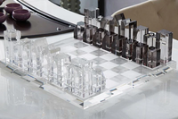 Jeu d'échecs en acrylique, nouveau design, divertissement d'intérieur classique, jeux d'échecs en acrylique