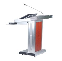Pupitre à double écran pour salle de conférence, salle de réunion d'hôtel, moniteur interactif, pupitre intelligent, table de présentation en aluminium