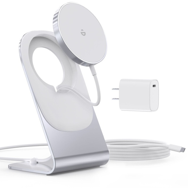 Cross-border Bestseller Aluminum Alloy Phone Stand Magnetic for Wireless Charging Suitable for iPhone Fast Charging 15W