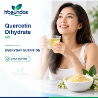 HBEUNDAS Quercétine Dihydratée en Poudre 95% Qualité Alimentaire OEM Marque Privée Ingrédient Extrait Végétal Vente en Gros