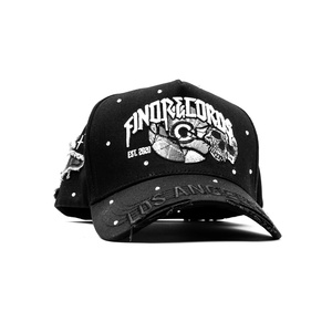 Gorras Fino <b>Hats</b> 5-Panel Sporty Street Style Dobby Common Skull & Record Embroidery Studded Cotton Baseball <b>Cap</b> - Product Image 3