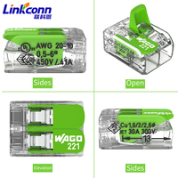 Connecteurs de fils 2 broches 6mm Matériaux verts Certifications ROHS Bornier Connexion rapide 450V 41A Wagos 221-622 Insert Laiton