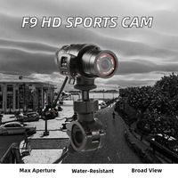 Mini caméra de moto F9 étanche, enregistrement sportif HD 1080p, casque de vélo de montagne, moto, sports, adapté aux scènes sportives