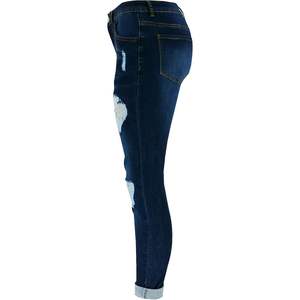 2025 femmes taille haute Stretch jean moulant respirant en détresse Denim pantalon droit crayon Style avec taille moyenne - Product Image 2
