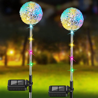 Lampes solaires LED d'extérieur étanches pour pelouse, décorations lumineuses féériques, guirlandes, art de jardin, boule de fleurs de pissenlit, éclairage de jardin