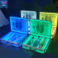 Présentoir à bouteilles LED T-Worthy pour 3 bouteilles, boîte de glorification pour champagne, pour KTV, boîte de nuit, fête, présentoirs pour argent en dollars