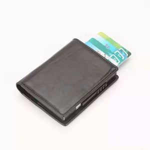 Free Sample 2024 multifunctional security rfid slim travel <b>smart</b> card holder leather <b>wallet</b> for men - Product Image 1
