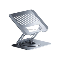 Concentrateurs USB ergonomiques multifonctionnels en alliage d'aluminium avec support rotatif pour PC portable, support de refroidissement pliable, station d'accueil de bureau