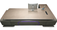 Bureau de direction écologique haut de gamme en forme de L avec rangement Poste de travail de bureau moderne en bois pour