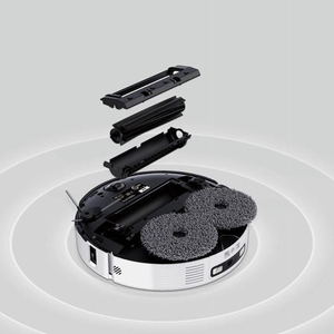 Robot aspirateur Lidar A10 Ultra Blanc/Noir avec nettoyage humide et sec, serpillière relevable, brosse latérale, idéal pour usage hôtelier - Product Image 6