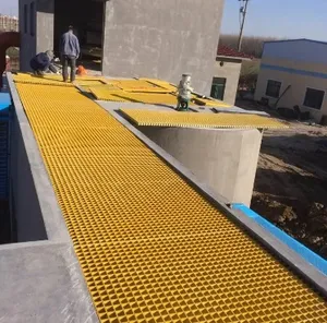 25mm*25mm Fibreglass sheet frp grating floor trench covered mini mesh with smooth surface