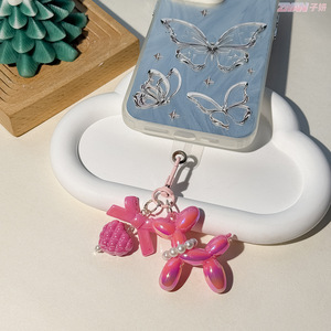 Oferta Caliente: Llaveros 3D de Dibujos Animados, Accesorios y Abalorios, Lindos Llaveros de Anime, Llavero de Perro Globo para Bolsos de Niñas y Mujeres con Flor - Product Image 4