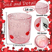 Verre à boire en borosilicate transparent à pois 500 ml, fait main, anti-fuite, sans BPA, style américain, pour jus, cocktails, vin