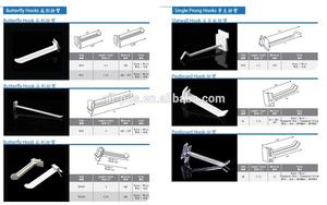 Commercial Grade Supermarket <b>Shelving</b> Hooks Metal <b>Slat</b> Board Hangers Chrome Finish Display Pegs - Product Image 3