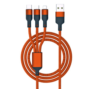 สายชาร์จแบบถักไนลอน 3-in-1 พร้อมหัวต่อ USB Type C และ Micro USB สำหรับการชาร์จเร็วและการถ่ายโอนข้อมูล - Product Image 5