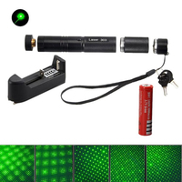 Pointeur Laser Vert 303 Haute Puissance, Lumière Laser Étoile avec Batterie 18650 et Chargeur de Batterie, Pointeur Laser Puissant
