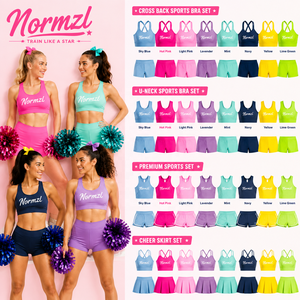 Normzl Custom Cheer Practice Wear Sublimated Dance Activewear Cross Back Cheerleading Practice Wear Set
