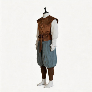 En gros Costume de paysan Renaissance, Gilet de pirate, Chemise de poète, Pantalon ample pour homme, pour Cosplay, Halloween, Carnaval, Tenue de scène - Product Image 3