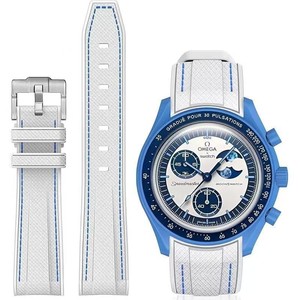 Bracelet de montre en caoutchouc tressé à extrémités courbes Trendybay, à dégagement rapide, pour remplacement, compatible avec les montres de 20 mm, idéal pour la plongée sportive. - Product Image 1