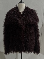 Manteau en fausse fourrure bouclée pour femme, manches longues, devant ouvert, style shaggy, veste d'hiver en peluche, vente en gros OEM