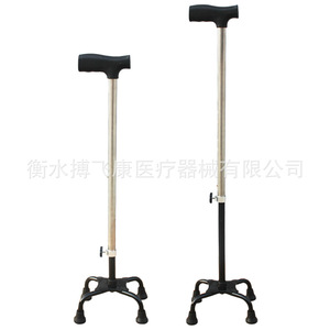 Adjustable Stainless Steel Four Legged <b>Walking</b> <b>Stick</b> For Elderly With Rubber Tips Height Adjustable Cane Support - Product Image 5