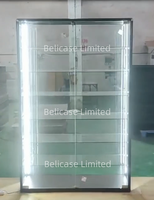 Vitrines d'exposition complètes standard et personnalisées pour objets de collection en aluminium avec éclairage LED et verre verrouillable