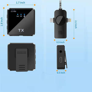 Microfono 3-in-1 Portatile Wireless Mini Lavalier a Condensatore per Registrazione Video Vlog e Interviste con Pattern Polare Omnidirezionale F11-2 - Product Image 3