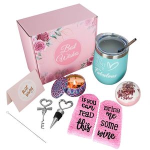 <b>Birthday</b> Wedding <b>Gifts</b> Set Spa <b>Gift</b> <b>Box</b> Basket for Women Mon Friends Includes Wine Tumblers Socks Bath Comb Scented Candles - Product Image 3