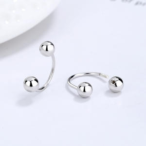Ventes chaudes : Barre incurvée à filetage interne avec billes, piercing en argent sterling 925, boucle d'oreille, corps, sourcil, ongle, bijoux simples - Product Image 3