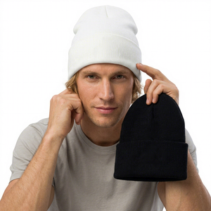 Unisex Skull Embroidery Beanie Hat Punk Style <b>Winter</b> <b>Cap</b> White Black Color 100% Acrylic Casual Wear for Adults - Product Image 4