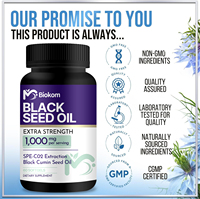 Capsules de suppléments alimentaires en gélules molles d'huile de nigelle pressée à froid 1000mg, marque privée OEM en gros, pour le soutien de la peau et du système immunitaire