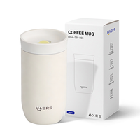 Mug à café isotherme en acier inoxydable personnalisé Haers avec couvercle, gobelet de voyage