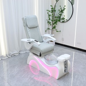 Sillón de Pedicura Eléctrico de Lujo con Masaje, Sistema de Jet sin Tuberías con Drenaje Automático, Lámpara LED, Asiento Reclinable Ajustable - Spa Salón de Uñas - Product Image 1