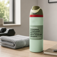 Bouteille d'eau isotherme en acier inoxydable 24 oz avec couvercle à paille