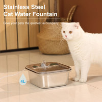 Fontaine à boire automatique pour chien et chat en acier inoxydable 4L Fontaine à eau pour animal de compagnie